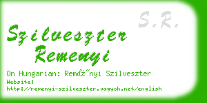 szilveszter remenyi business card